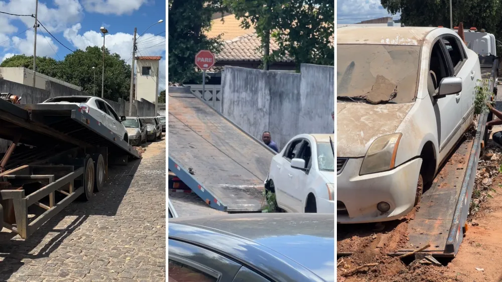 Veículos abandonados são retirados do entorno da Delegacia e Prefeitura reforça compromisso com a cidade