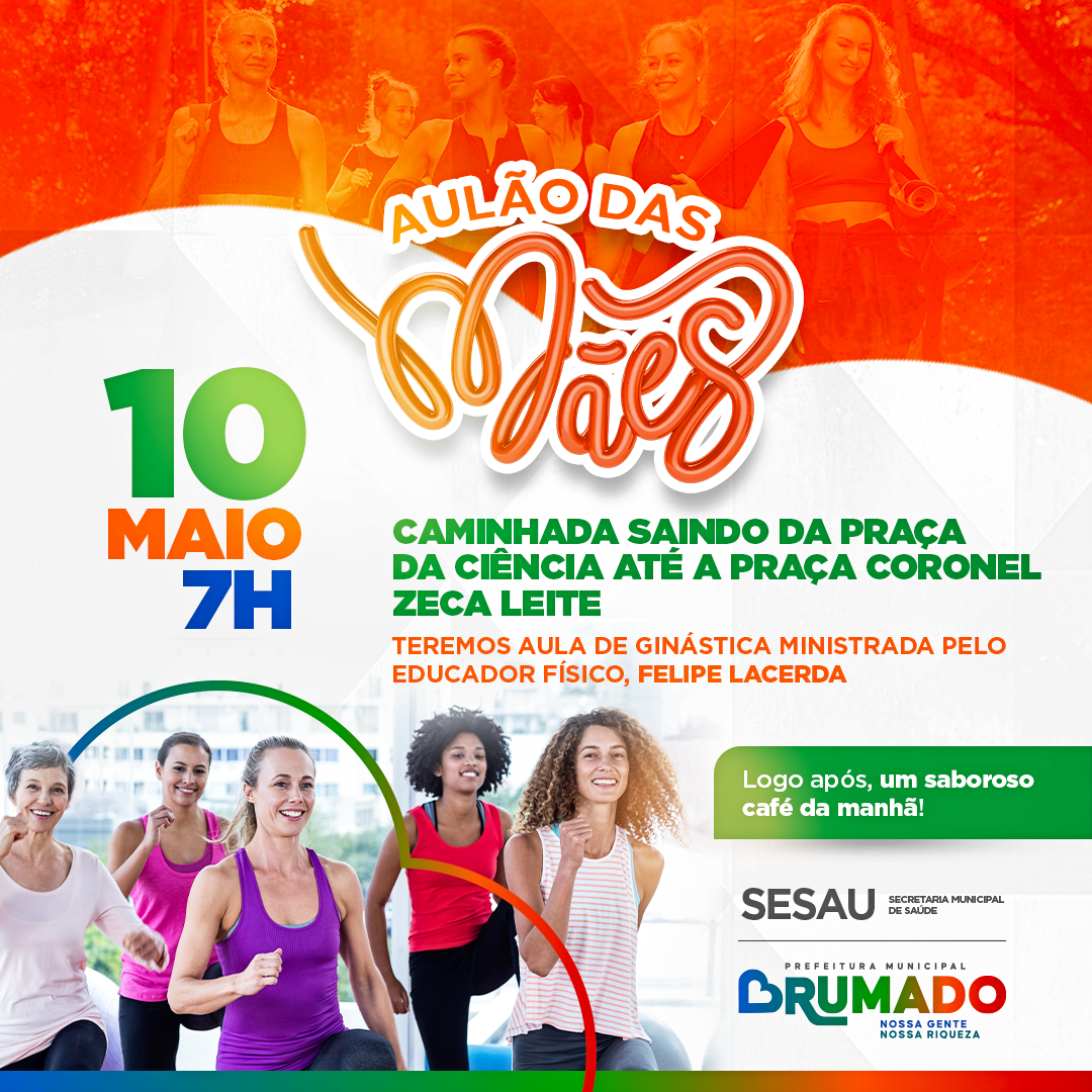 Prefeitura promove Aulão das Mães com caminhada, ginástica e café da manhã especial neste sábado (10)