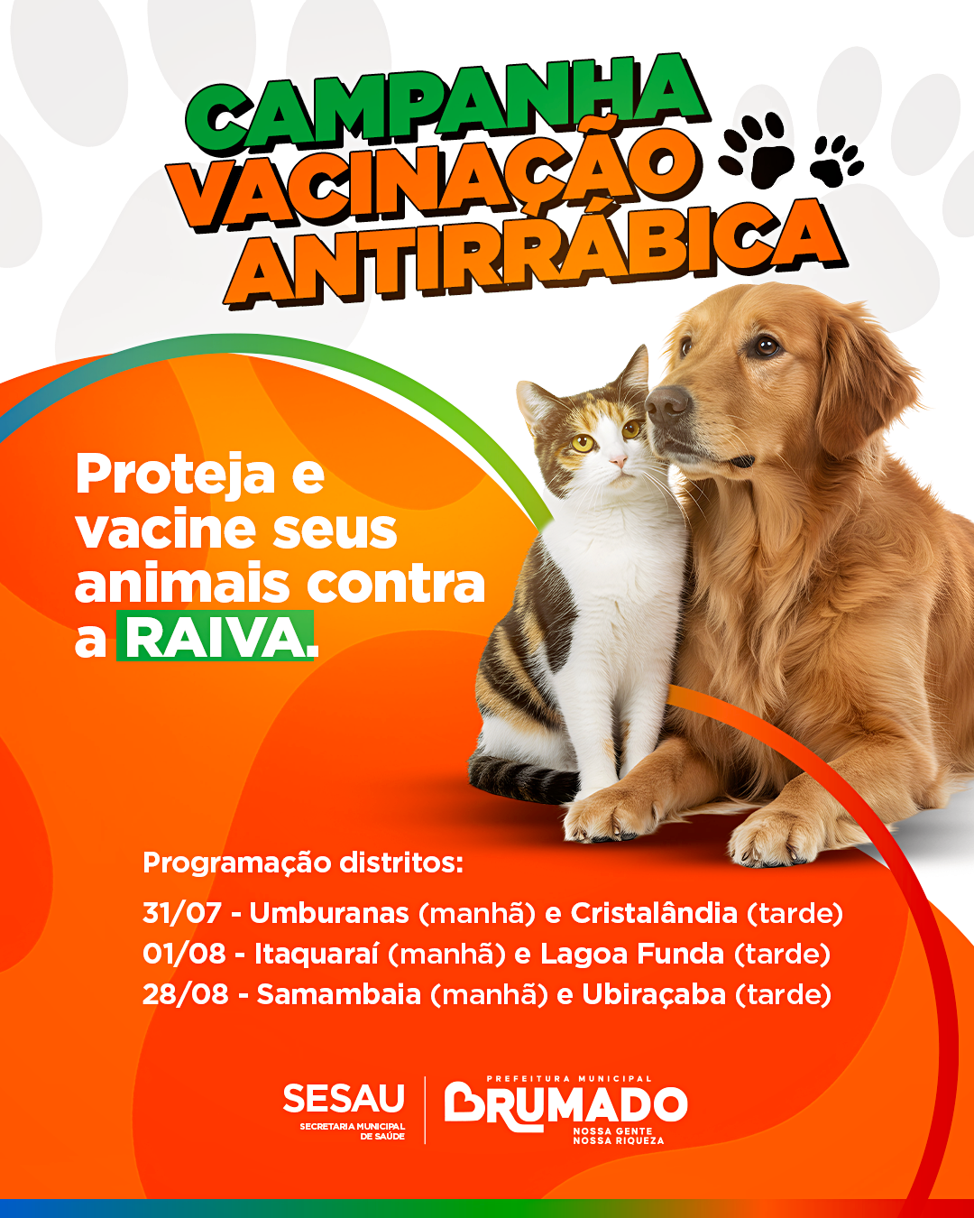 Campanha de Vacinação Antirrábica é iniciada nos distritos de Brumado