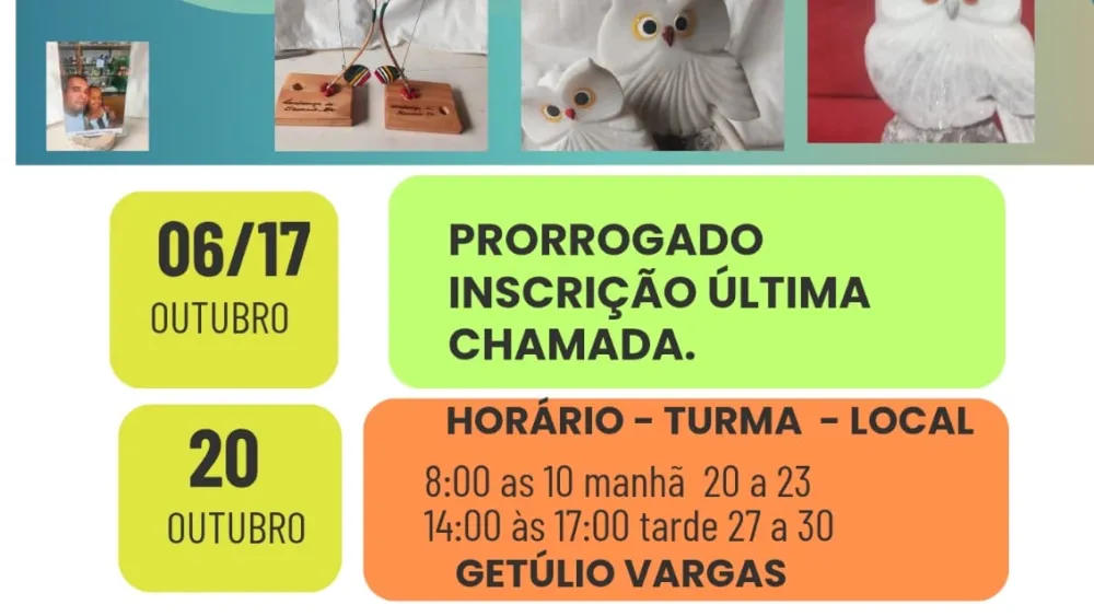 Inscrições para Oficina de Montagem Artesanal do Projeto Baluarte são prorrogadas