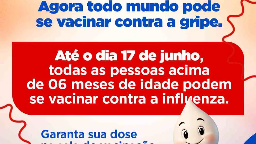 Vacinação contra a gripe está liberada para toda a população acima de 6 meses em Brumado