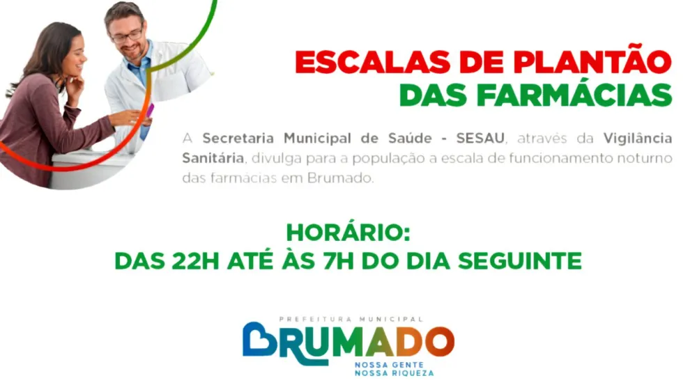 Confira a escala de plantão das farmácias para o mês de agosto de 2026