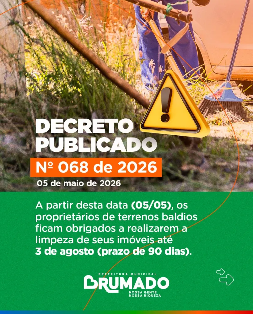 Decreto prevê multas e medidas judiciais para terrenos abandonados em Brumado
