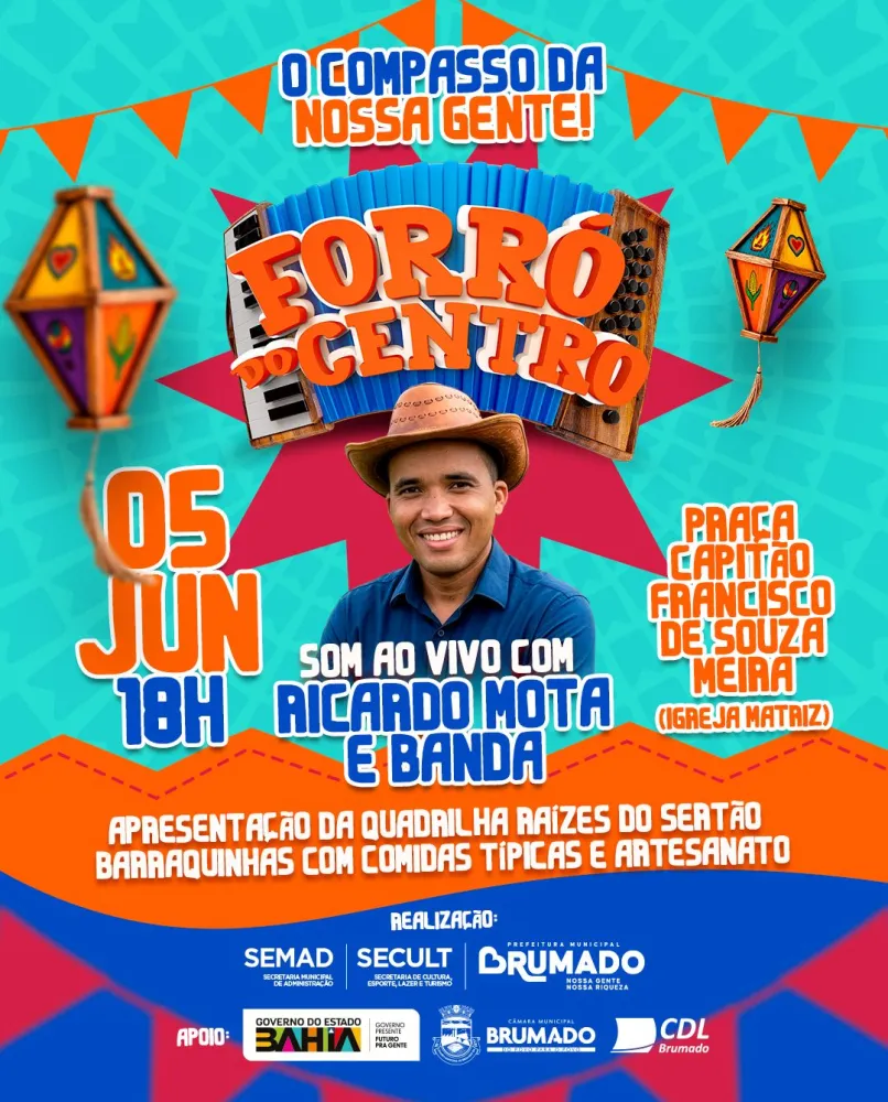 Forró do Centro começa nesta sexta-feira com show, quadrilha e comidas típicas na Praça da Matriz