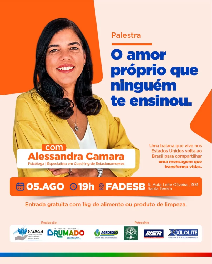 Autoconhecimento e autoestima são temas de palestra que será promovida pela Prefeitura e FADESB