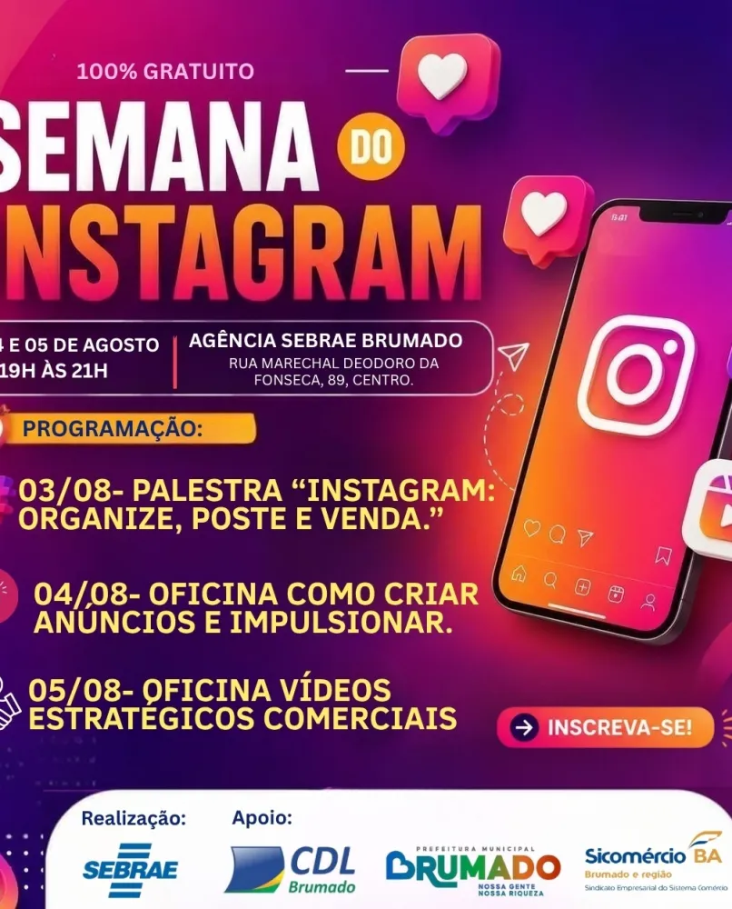 Capacitação gratuita vai ensinar como transformar o Instagram em ferramenta de vendas 