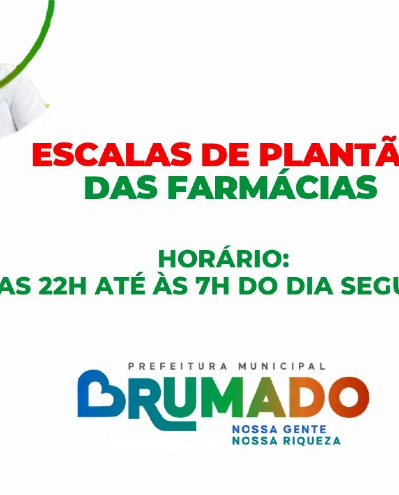 Confira a escala de plantão das farmácias para o mês de outubro de 2026