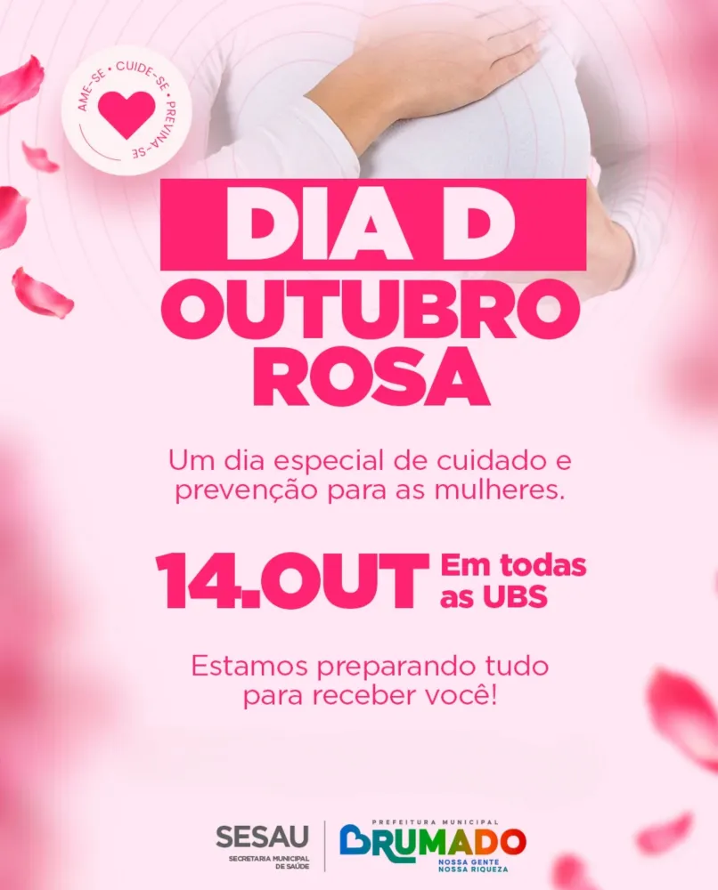Unidades de saúde de Brumado vão promover ações do Outubro Rosa nesta quarta-feira (14)