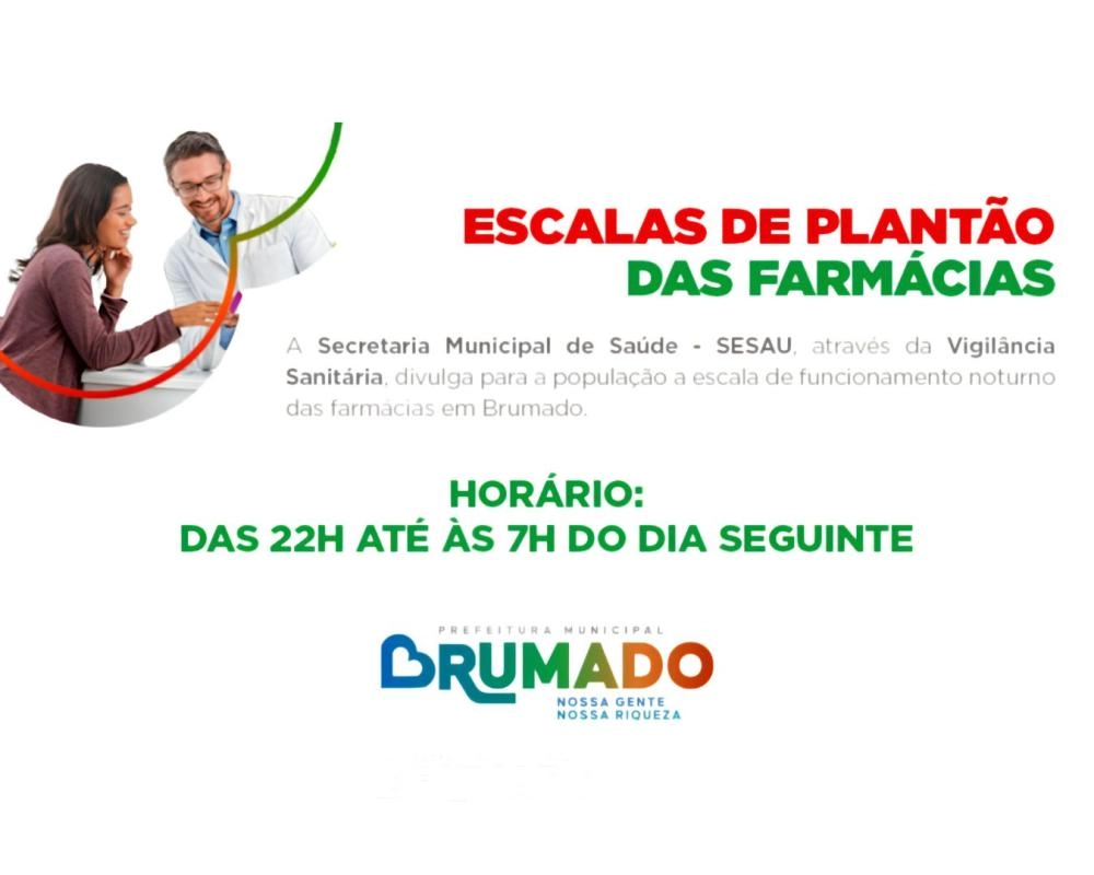 Confira a escala de plantão das farmácias para o mês de agosto de 2026
