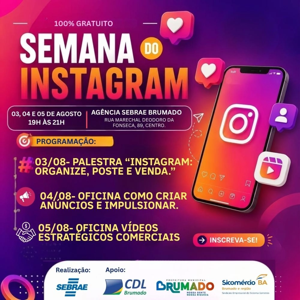 Capacitação gratuita vai ensinar como transformar o Instagram em ferramenta de vendas 