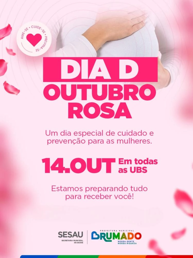 Unidades de saúde de Brumado vão promover ações do Outubro Rosa nesta quarta-feira (14)