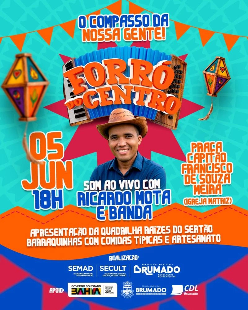 Forró do Centro começa nesta sexta-feira com show, quadrilha e comidas típicas na Praça da Matriz