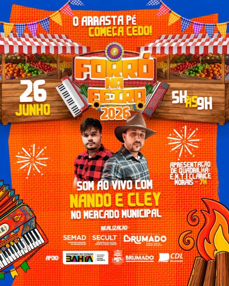 Programação junina de Brumado terá última edição do Forró na Feira nesta sexta-feira (26)
