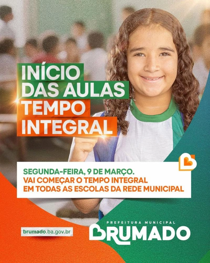 Tempo integral nas escolas municipais de Brumado retorna hoje (9) e amplia oportunidades de aprendizado para mais de 9 mil alunos