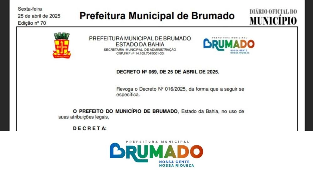 Prefeitura de Brumado revoga decreto de calamidade