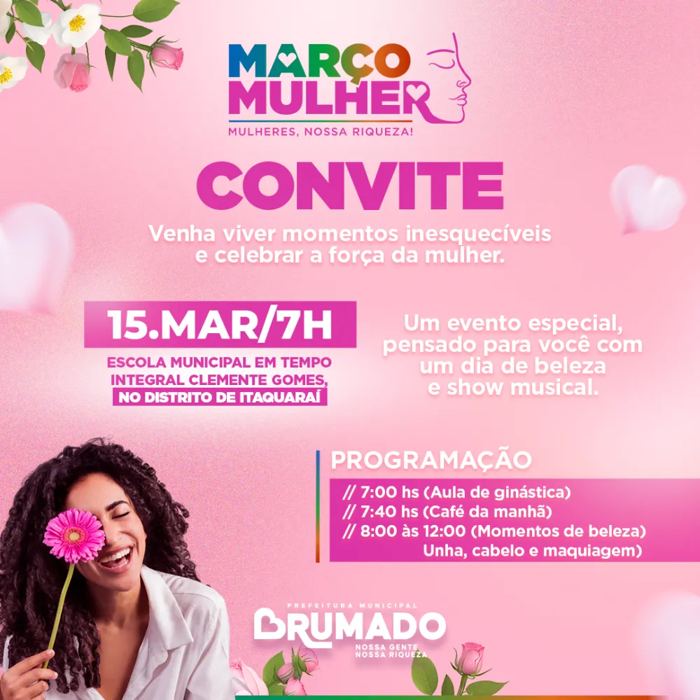 Março Mulher: Prefeitura promove evento com dia de beleza e show para as mulheres