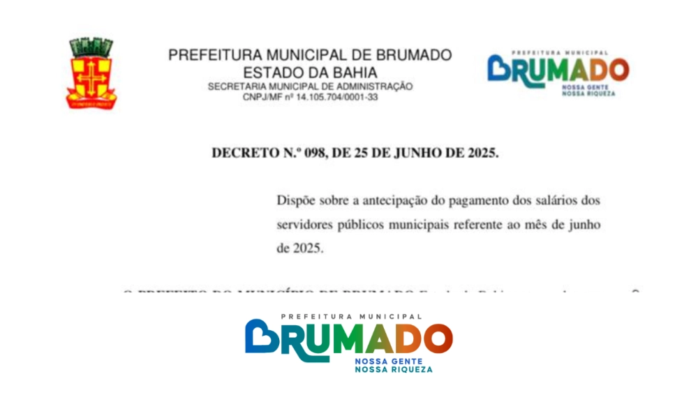 Prefeitura antecipa salário de junho dos servidores municipais para o dia 27
