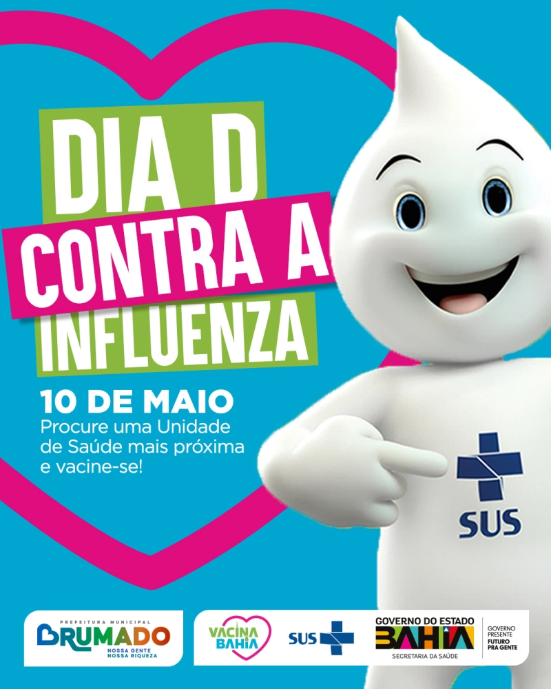 Dia D de vacinação contra a Influenza acontecerá neste sábado (10)