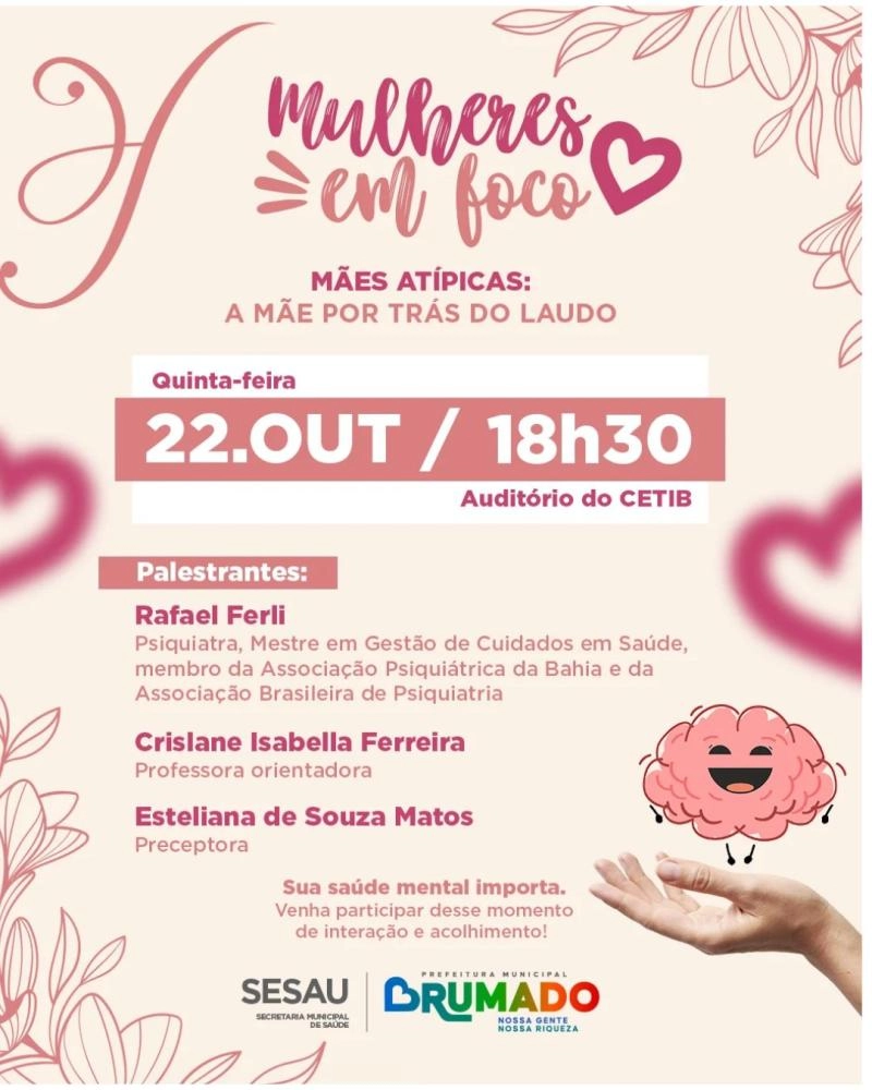 Saúde mental de mães atípicas será tema de palestra em Brumado