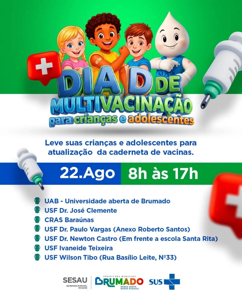 Dia D da Multivacinação acontece neste sábado em Brumado