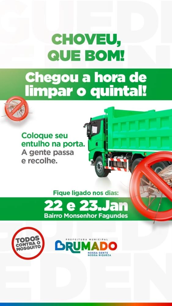 Prefeitura de Brumado inicia mutirão de limpeza no bairro Monsenhor Fagundes