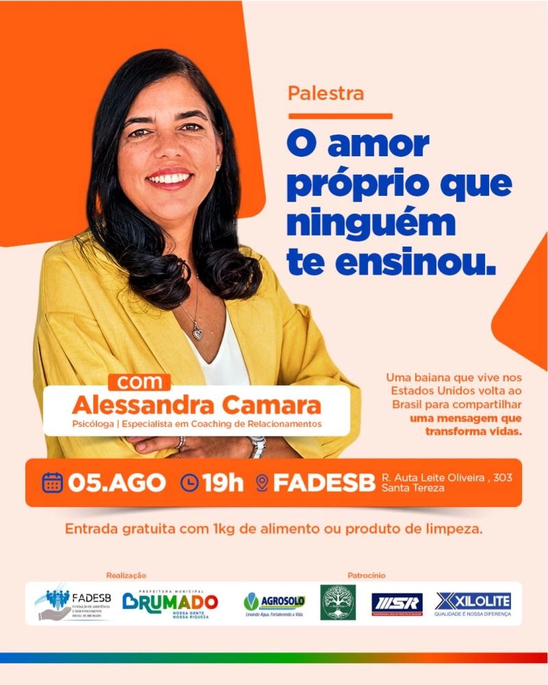 Autoconhecimento e autoestima são temas de palestra que será promovida pela Prefeitura e FADESB