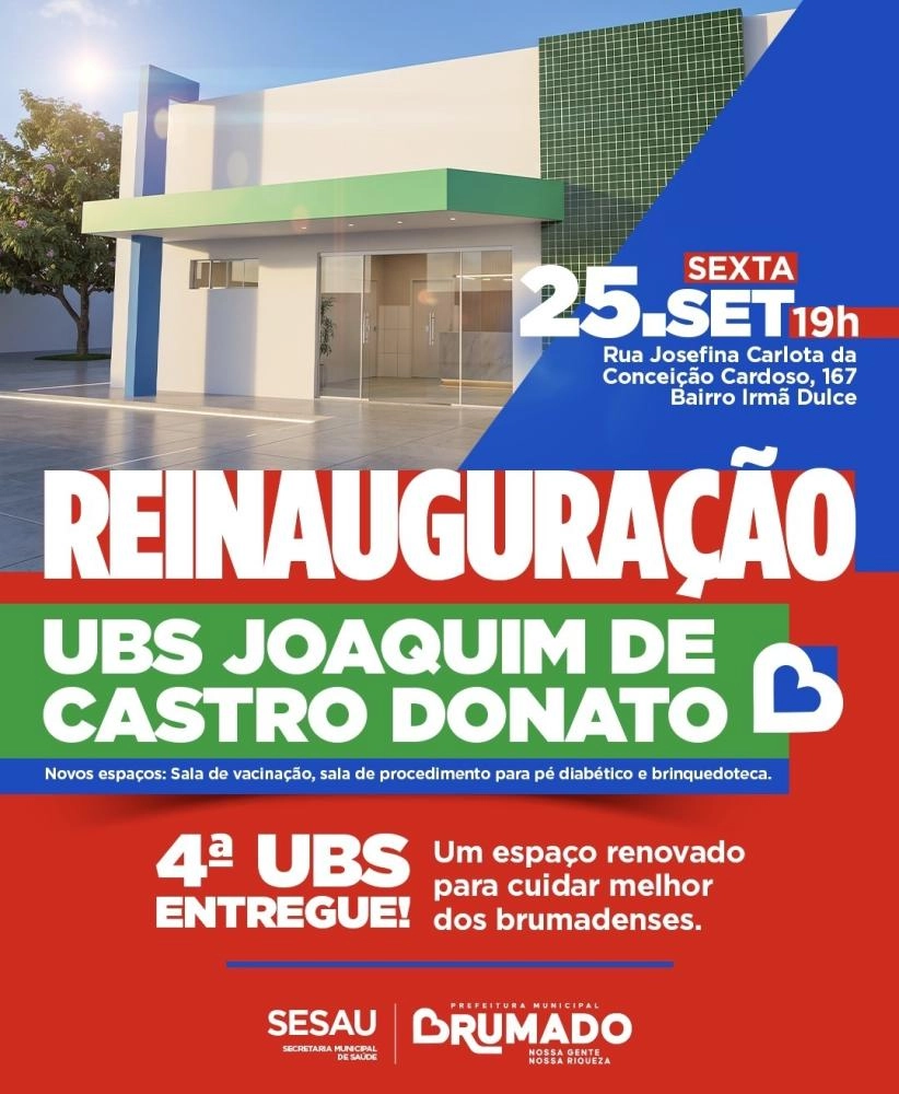 UBS Joaquim de Castro Donato ganha novos espaços e será entregue nesta sexta-feira