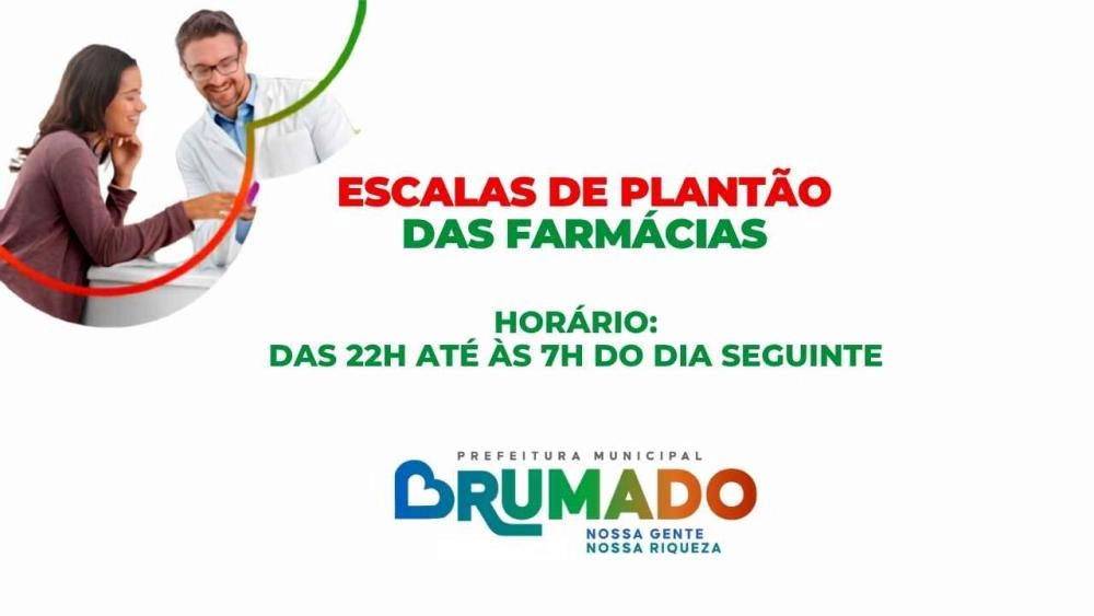 Escala de funcionamento noturno das farmácias de Brumado para o mês de setembro